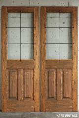 木製玄関ドア ID-937 　観音開き戸　ヴィンテージフィニッシュ アイアン格子