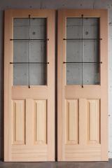 木製玄関ドア ID-957 観音開き戸 アイアン格子