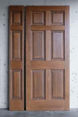 サイズオーダー木製玄関ドア ID-1011 観音開き親子戸 ヴィンテージフィニッシュ